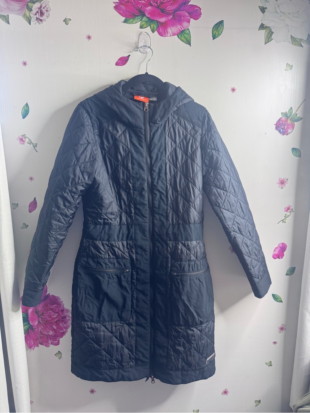 Merrell Black Quilted Hooded Bomber Coat